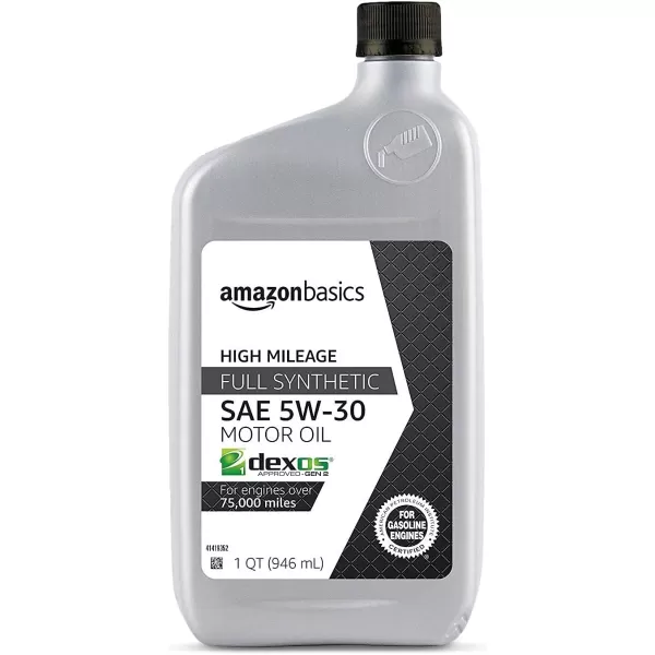 Amazon Basics High Mileage Motor Oil Full Synthetic SN Plus dexos1Gen2 5W30 Quart Size Pack of 6Amazon Basics High Mileage Motor Oil Full Synthetic SN Plus dexos1Gen2 5W30 Quart Size Pack of 6