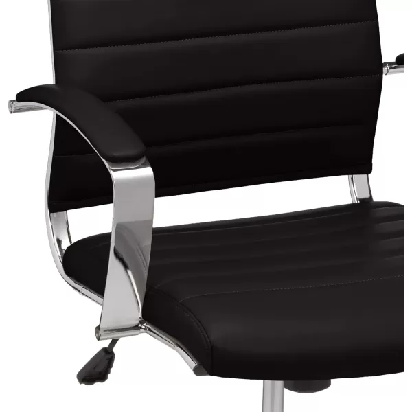 Amazon Basics HighBack Executive Swivel Office Desk Chair with Ribbed Puresoft Upholstery Lumbar Support Modern Style 2325D x 2475W x 4525H Brick RedBlack