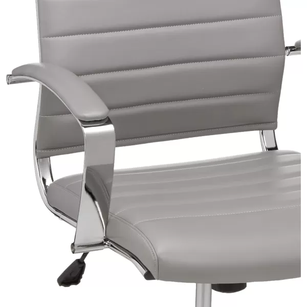 Amazon Basics HighBack Executive Swivel Office Desk Chair with Ribbed Puresoft Upholstery Lumbar Support Modern Style 2325D x 2475W x 4525H Brick RedGenerous Grey