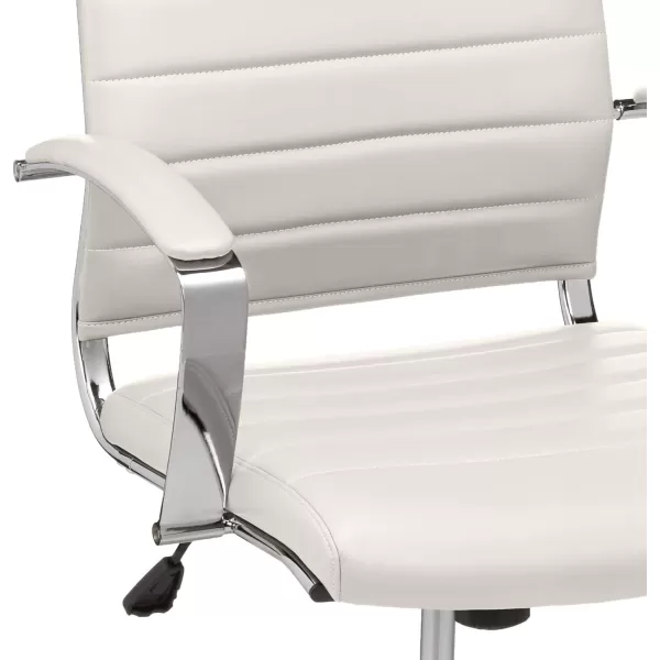 Amazon Basics HighBack Executive Swivel Office Desk Chair with Ribbed Puresoft Upholstery Lumbar Support Modern Style 2325D x 2475W x 4525H Brick RedStunning White