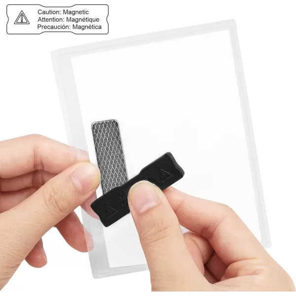 Amazon Basics Horizontal Magnetic Badge Holder  Pack of 20 Clear100 Pack