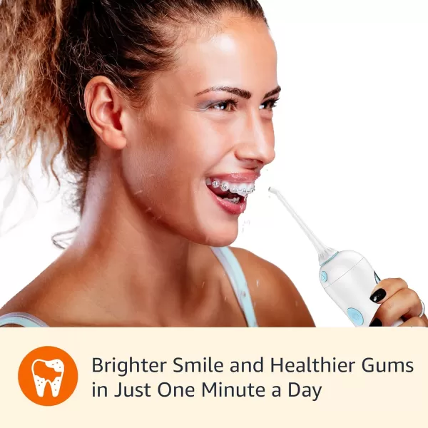 Amazon Basics HydroClean Cordless Water Flosser 1 Handle 2 Flosser Tips 2 AA batteries includedAmazon Basics HydroClean Cordless Water Flosser 1 Handle 2 Flosser Tips 2 AA batteries included