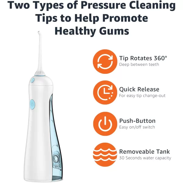 Amazon Basics HydroClean Cordless Water Flosser 1 Handle 2 Flosser Tips 2 AA batteries includedAmazon Basics HydroClean Cordless Water Flosser 1 Handle 2 Flosser Tips 2 AA batteries included