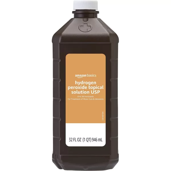 Amazon Basics Hydrogen Peroxide Topical Solution USP 32 Fl Oz Pack of 132 Fl Oz Pack of 6