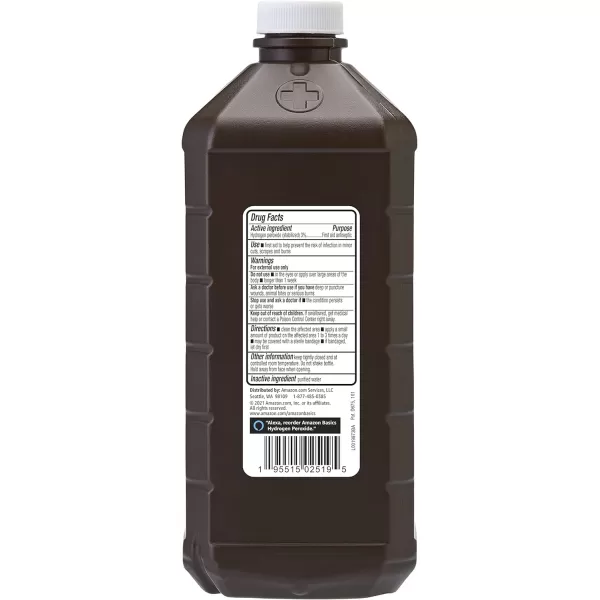 Amazon Basics Hydrogen Peroxide Topical Solution USP 32 Fl Oz Pack of 1Pack of 1