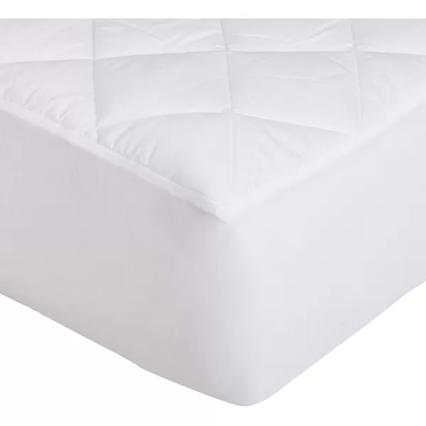 Amazon Basics Hypoallergenic Quilted Mattress Topper Pad 18 Inches Deep Twin WhiteFull