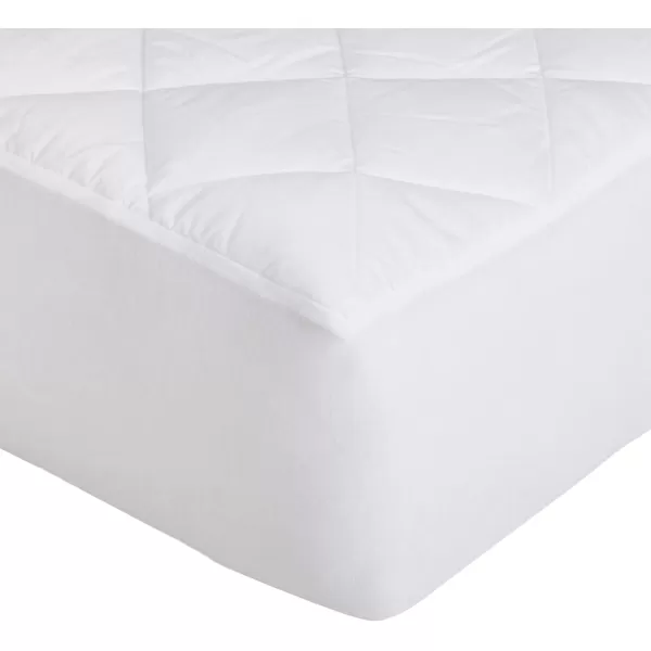 Amazon Basics Hypoallergenic Quilted Mattress Topper Pad 18 Inches Deep Twin WhiteTwin