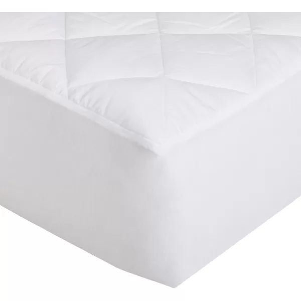 Amazon Basics Hypoallergenic Quilted Mattress Topper Pad 18 Inches Deep Twin WhiteTwin XL
