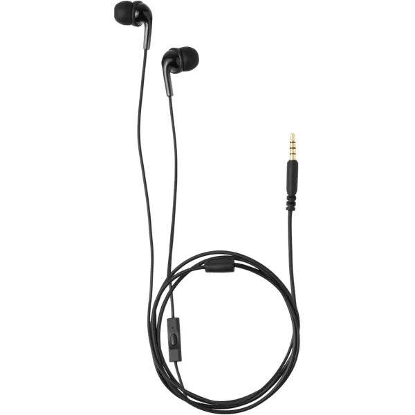Amazon Basics InEar Wired Headphones Earbuds with Microphone RedBlack
