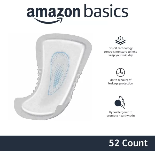 Amazon Basics Incontinence Guards for Men Maximum Absorbency 104 Count 2 Packs of 52 White Previously Solimo52 Count Pack of 1