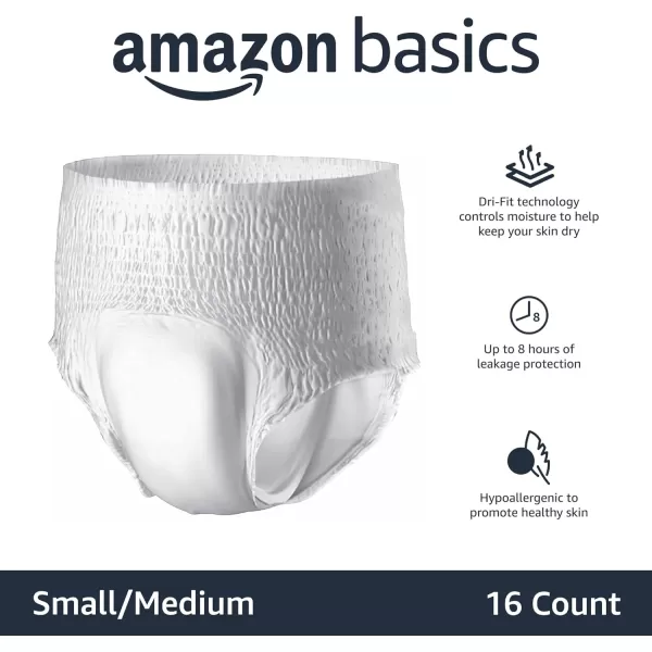 Amazon Basics Incontinence Underwear for Men and Women Overnight Absorbency Large 56 Count 4 Packs of 14 White Previously SolimoSmallMedium 16 Count