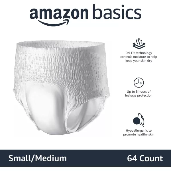 Amazon Basics Incontinence Underwear for Men and Women Overnight Absorbency Large 56 Count 4 Packs of 14 White Previously SolimoSmallMedium 64 Count