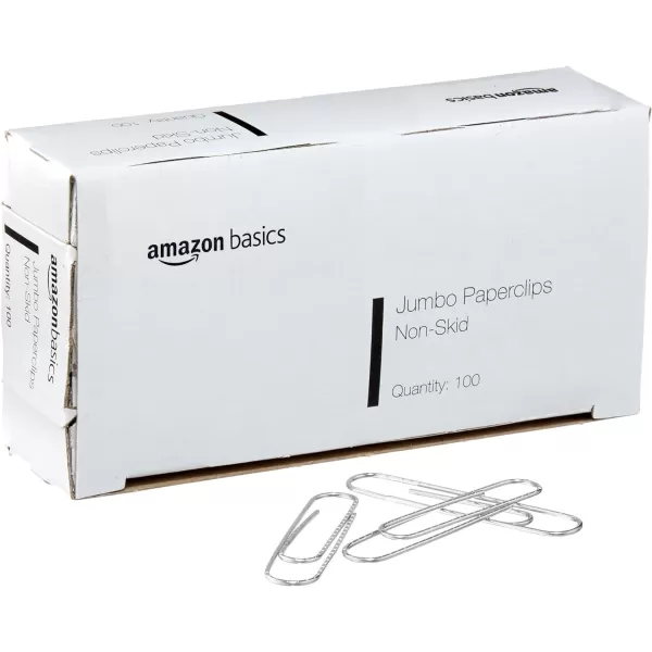 Amazon Basics Jumbo Size Office Paper Clips Non Skid 1000 Count 10 Pack of 100 SilverJumbo Nonskid