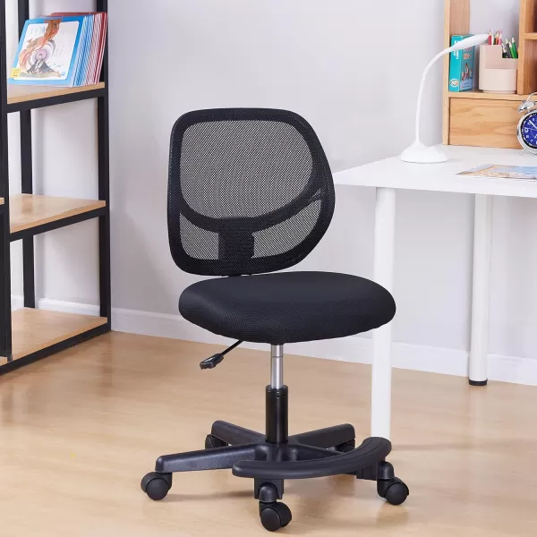 Amazon Basics Kids Adjustable Mesh LowBack Swivel Study Desk Chair with Footrest RedBlack