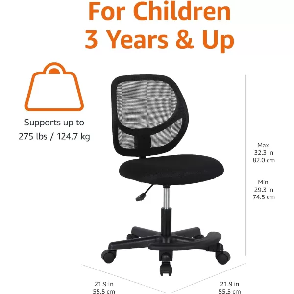 Amazon Basics Kids Adjustable Mesh LowBack Swivel Study Desk Chair with Footrest RedBlack