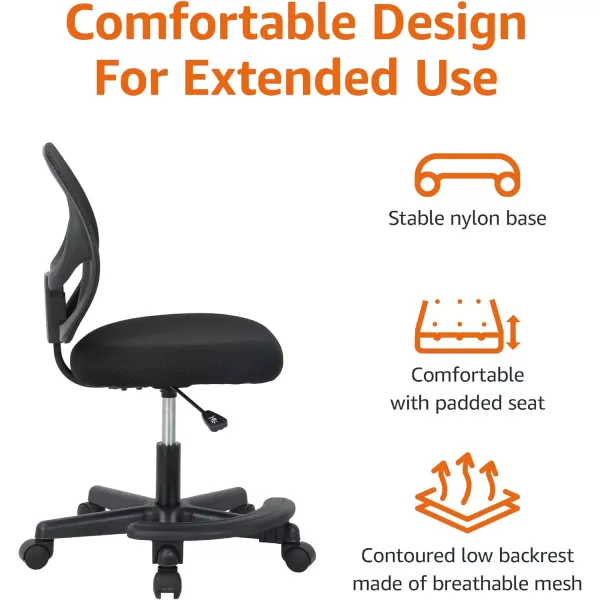 Amazon Basics Kids Adjustable Mesh LowBack Swivel Study Desk Chair with Footrest RedBlack