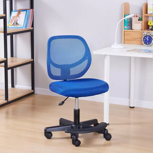 Amazon Basics Kids Adjustable Mesh LowBack Swivel Study Desk Chair with Footrest RedBlue