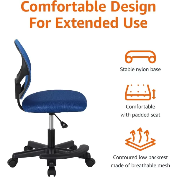 Amazon Basics Kids Adjustable Mesh LowBack Swivel Study Desk Chair with Footrest RedBlue