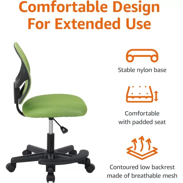 Amazon Basics Kids Adjustable Mesh LowBack Swivel Study Desk Chair with Footrest RedGreen
