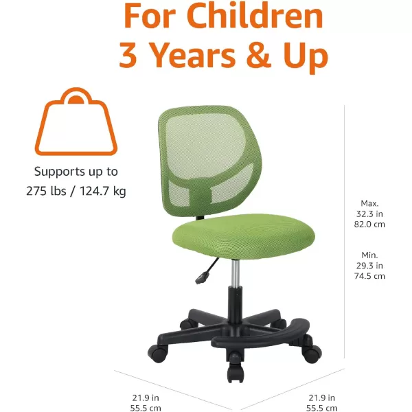 Amazon Basics Kids Adjustable Mesh LowBack Swivel Study Desk Chair with Footrest RedGreen