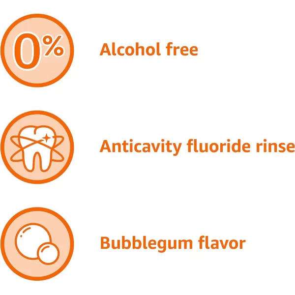 Amazon Basics Kids Anticavity Fluoride Rinse Alcohol Free Bubble Gum 500mL 169 Fluid Ounces 1Pack Previously Solimo1690 Fl Oz Pack of 4