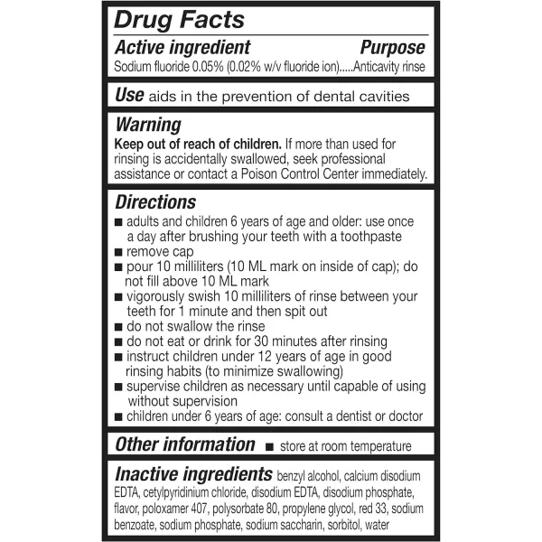 Amazon Basics Kids Anticavity Fluoride Rinse Alcohol Free Bubble Gum 500mL 169 Fluid Ounces 1Pack Previously Solimo1690 Fl Oz Pack of 4