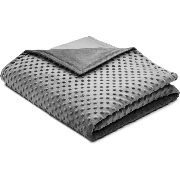 Amazon Basics Kids Cotton Weighted Blanket and Reversible Micromink Cover 10 Pound 41 x 60 Inch GrayGrayReversible GrayGray 36 in x 48 in 3lb Blanket wcover