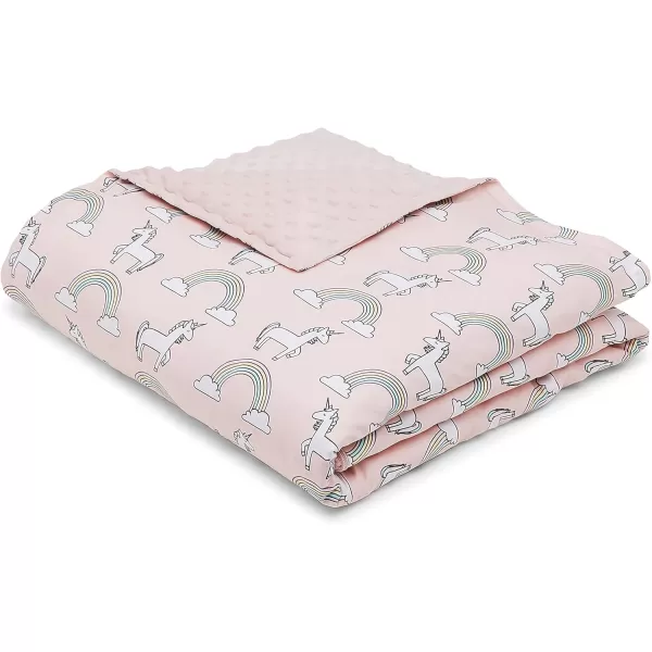 Amazon Basics Kids Cotton Weighted Blanket and Reversible Micromink Cover 10 Pound 41 x 60 Inch GrayGrayReversible PinkUnicorn 36 in x 48 in 3lb Blanket wcover