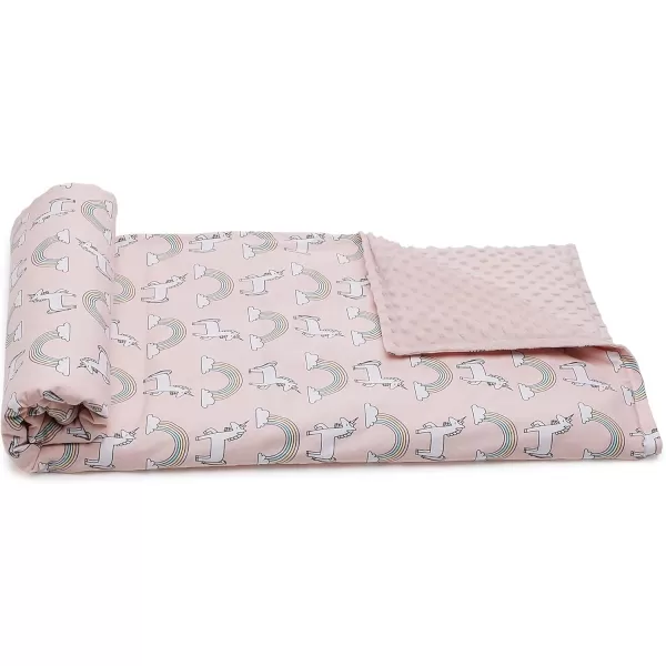 Amazon Basics Kids Cotton Weighted Blanket and Reversible Micromink Cover 10 Pound 41 x 60 Inch GrayGrayReversible PinkUnicorn 36 in x 48 in 3lb Blanket wcover