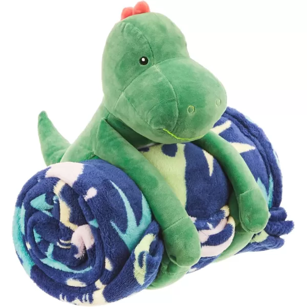 Amazon Basics Kids Dinosaur Squad Patterned Throw Blanket with Stuffed Animal DinosaurAmazon Basics Kids Dinosaur Squad Patterned Throw Blanket with Stuffed Animal Dinosaur
