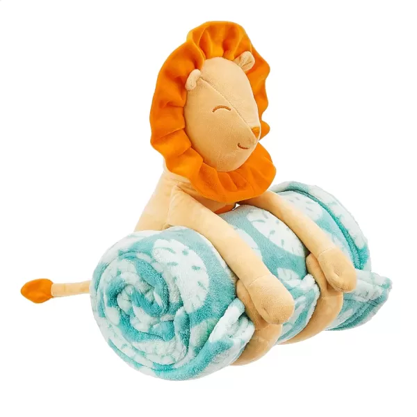 Amazon Basics Kids Laughing Lions Patterned Throw Blanket with Stuffed Animal LionAmazon Basics Kids Laughing Lions Patterned Throw Blanket with Stuffed Animal Lion