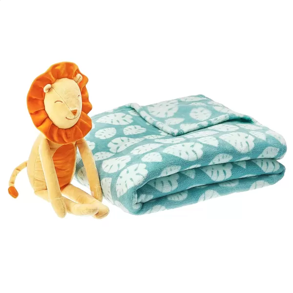 Amazon Basics Kids Laughing Lions Patterned Throw Blanket with Stuffed Animal LionAmazon Basics Kids Laughing Lions Patterned Throw Blanket with Stuffed Animal Lion