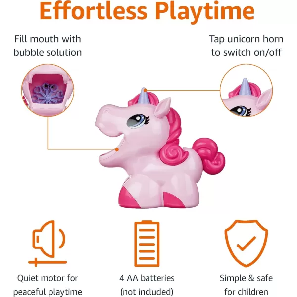 Amazon Basics Kids Outdoor Automatic Unicorn Bubble Blowing Machine With Solution Gift for Age 3Y PinkAmazon Basics Kids Outdoor Automatic Unicorn Bubble Blowing Machine With Solution Gift for Age 3Y Pink