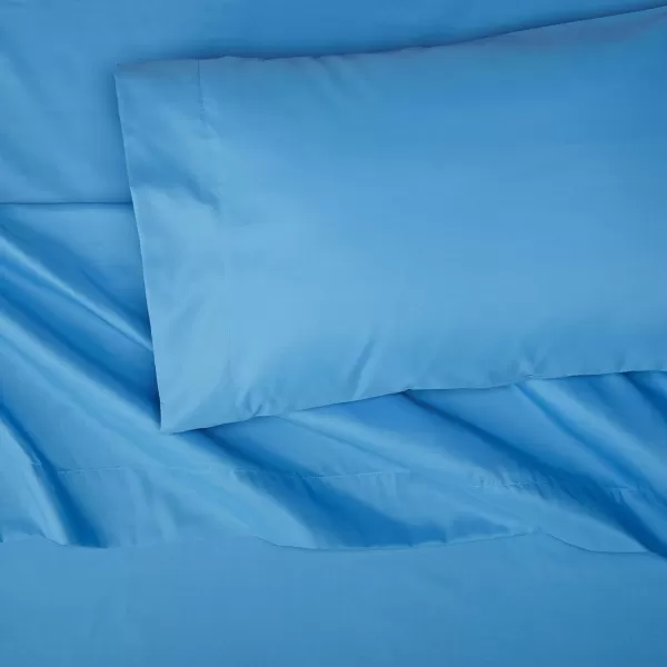 Amazon Basics Kids Soft EasyWash Lightweight Microfiber 3Piece Sheet Set Twin Light Pink SolidAzure Blue Twin Sheet Set