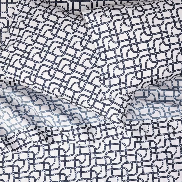 Amazon Basics Kids Soft EasyWash Lightweight Microfiber 3Piece Sheet Set Twin Light Pink SolidBlue Racetrack Full Sheet Set