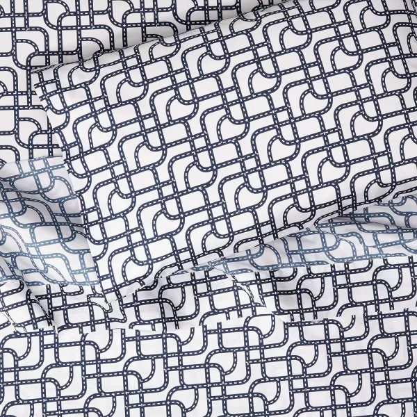 Amazon Basics Kids Soft EasyWash Lightweight Microfiber 3Piece Sheet Set Twin Light Pink SolidBlue Racetrack Twin Sheet Set