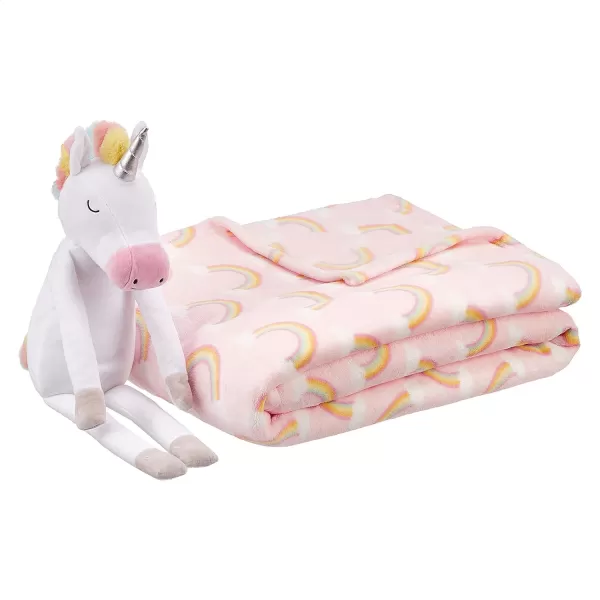 Amazon Basics Kids Unicorns amp Rainbows Patterned Throw Blanket with Stuffed Animal UnicornAmazon Basics Kids Unicorns amp Rainbows Patterned Throw Blanket with Stuffed Animal Unicorn