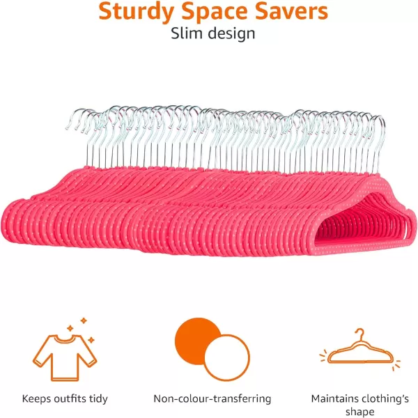 Amazon Basics Kids Velvet NonSlip 116 Clothes Hangers 1 Count Pack of 50 Beige116 50Pack Pink Polka Dot