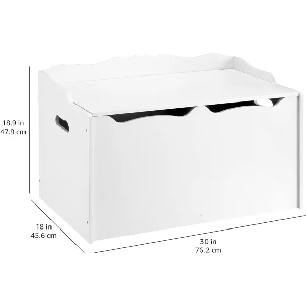 Amazon Basics Kids Wooden Toy Box Storage Chest Gray 30 x 18 x 19White