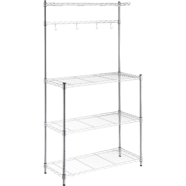 Amazon Basics Kitchen Storage Bakers Rack with Removable Top ChromeBeige 18D x 24 W x 59H14 D x 3583 W x 6331 H