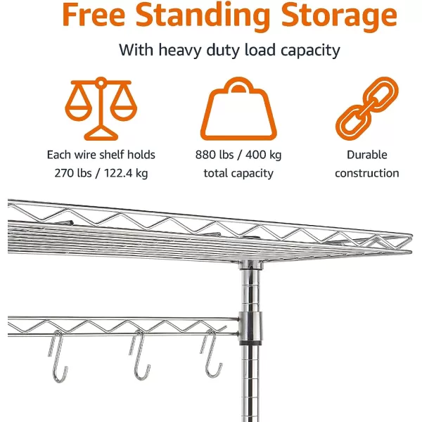 Amazon Basics Kitchen Storage Bakers Rack with Removable Top ChromeBeige 18D x 24 W x 59H18D x 24 W x 59H