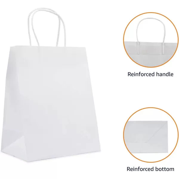 Amazon Basics Kraft Paper Bags with Handles 8x475x10 25Pack WhiteAmazon Basics Kraft Paper Bags with Handles 8x475x10 25Pack White