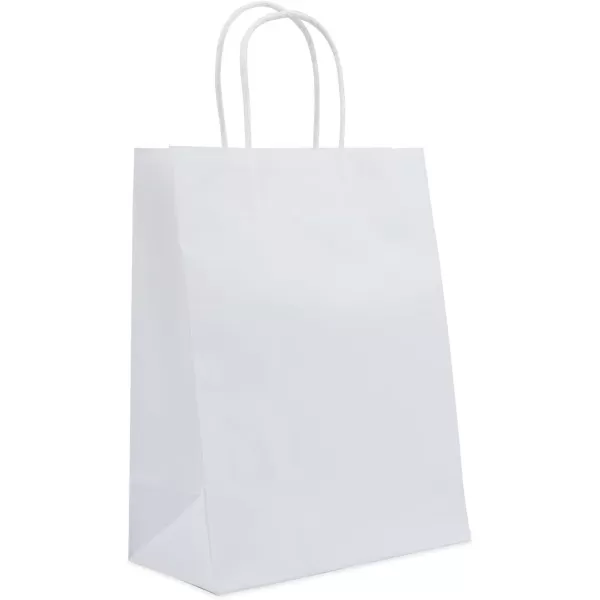 Amazon Basics Kraft Paper Gift Bags with Handles for Birthday 16x6x12 Brown 50 Pack100 Count Pack of 1 8 x 425 x 105 White