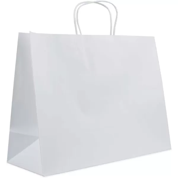 Amazon Basics Kraft Paper Gift Bags with Handles for Birthday 16x6x12 Brown 50 Pack50 Count Pack of 1 16 x 6 x 12 White