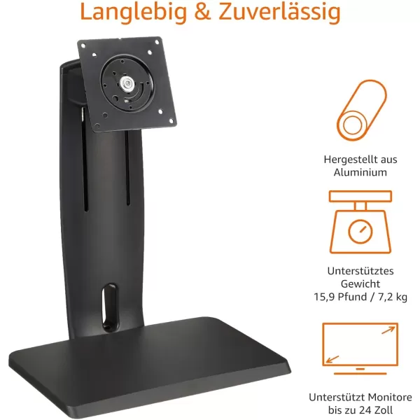 Amazon Basics LCD Computer Monitor FreeStanding Desk Stand Riser Height Adjustable with Tilt Swivel 360 RotationStand Riser