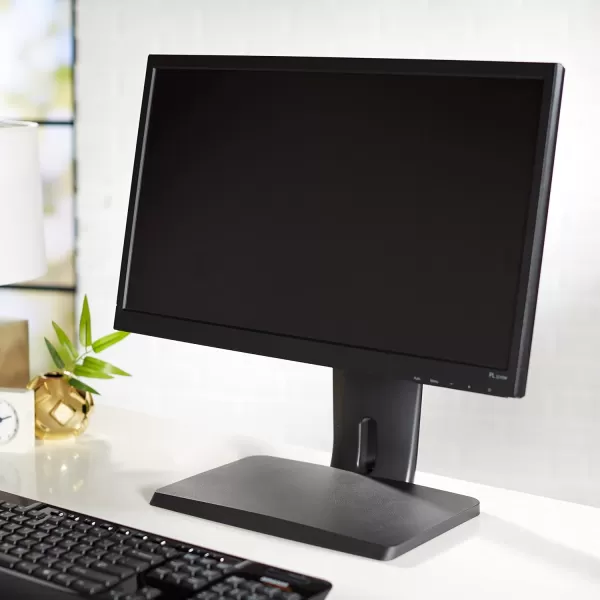 Amazon Basics LCD Computer Monitor FreeStanding Desk Stand Riser Height Adjustable with Tilt Swivel 360 RotationStand Riser