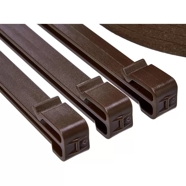 Amazon Basics Landscape Edging Coil with Stakes  5 Inch Brown5