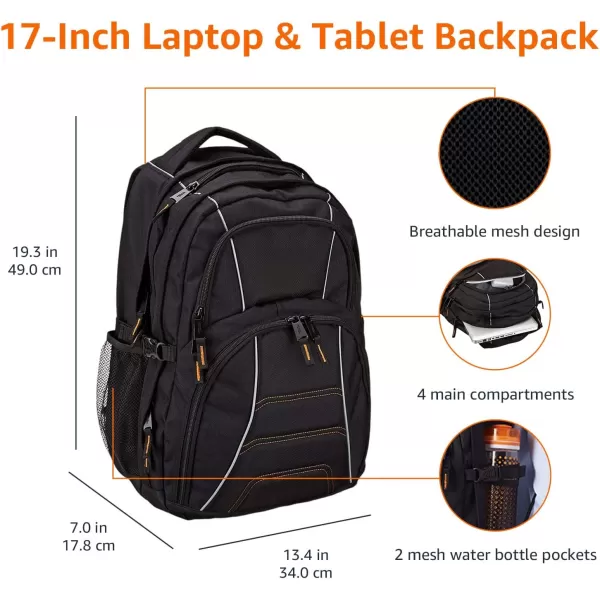 Amazon Basics Laptop Backpack Fits Up to 17Inch Laptops BlackAmazon Basics Laptop Backpack Fits Up to 17Inch Laptops Black