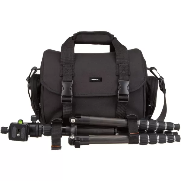 Amazon Basics Large DSLR Gadget Bag Black with Orange Interior SolidLarge Grey Interior