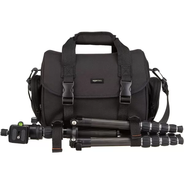 Amazon Basics Large DSLR Gadget Bag Black with Orange Interior SolidLarge Orange Interior